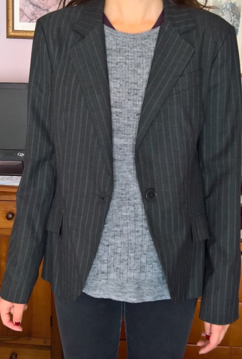 giacca donna blazer grigia Zara Basic L