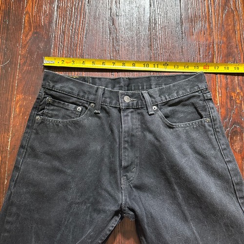 Levis 505 Jeans Mens 33x29 Black Regular Straight Medium Wash Denim Cowboy Biker - Imagen 5 de 15