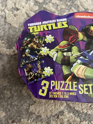 NEW Sealed Teenage Mutant Ninja Turtles Nickelodeon 3 Puzzles