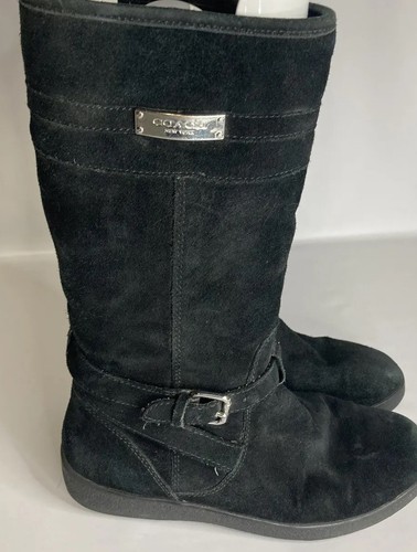 Coach Womens black suede boots 7/8 - Picture 5 of 6