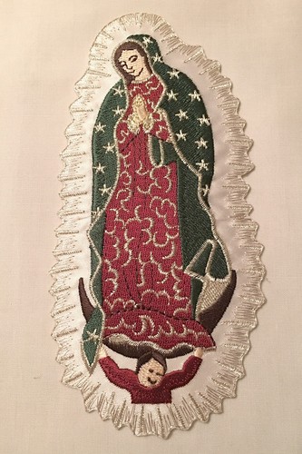 CF3846/48 Baptism Virgin Mary Embroidered Patch Guadalup Santa Maria Christening