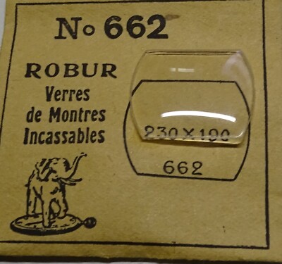 Verre De Montre Bombé ROBUR – 27.5 X 19 Mm, Base Plate (neuf Sans Boîte)