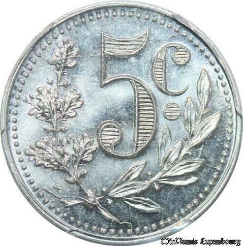 C1888 Rare TOP POP Algeria Colonies 5 Centimes Commerce Alger 1916 NGC MS66 - Picture 2 of 2