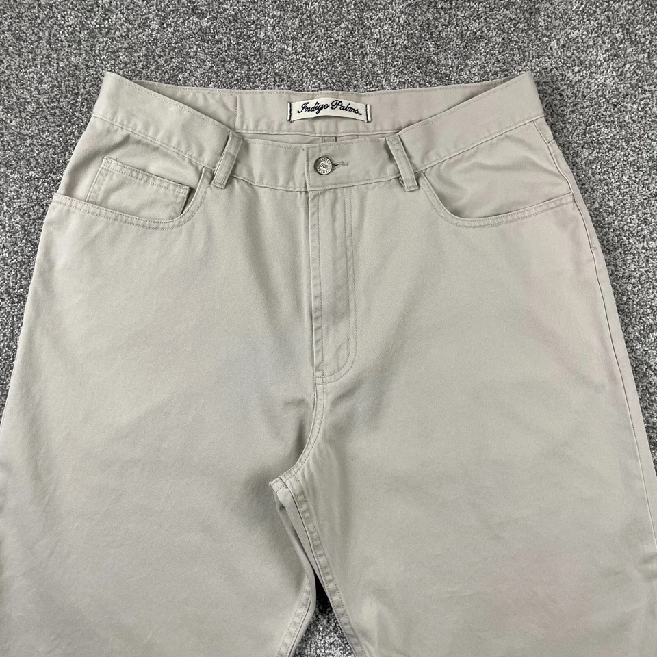Pantalones Indigo Palms Hombre 36x32 Relajado Beige 5 Bolsillos Tommy Bahama Chino Caqui Foto 2 de 4