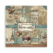 Stamperia AROUND THE WORLD 12x12 Paper Pad 10 Double -Sided Sheets SBBL28