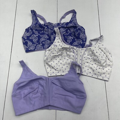 Comfort Choice 3 Pack Close Front Wireless Bra Women s Plus Size 38G