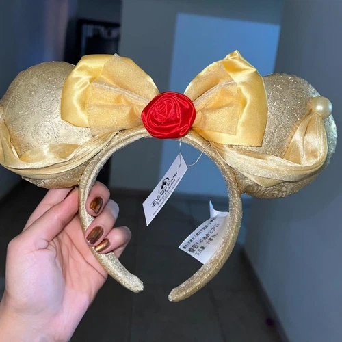Disney Parks Beauty and the Beast Belle Minnie Mouse Ears Bow Headband