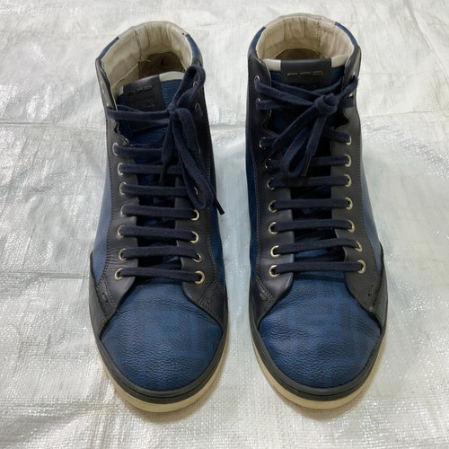 Fendi Wimbledon Zucca Herren Hohe Turnschuhe 7e0z86 Größe 10 - Bild 2 von 14