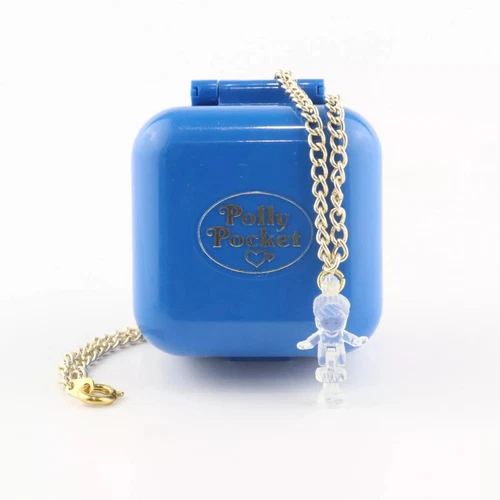 POLLY POCKET 1991 Mail Away Crystal CLEAR Pendant Necklace COMPLETE *