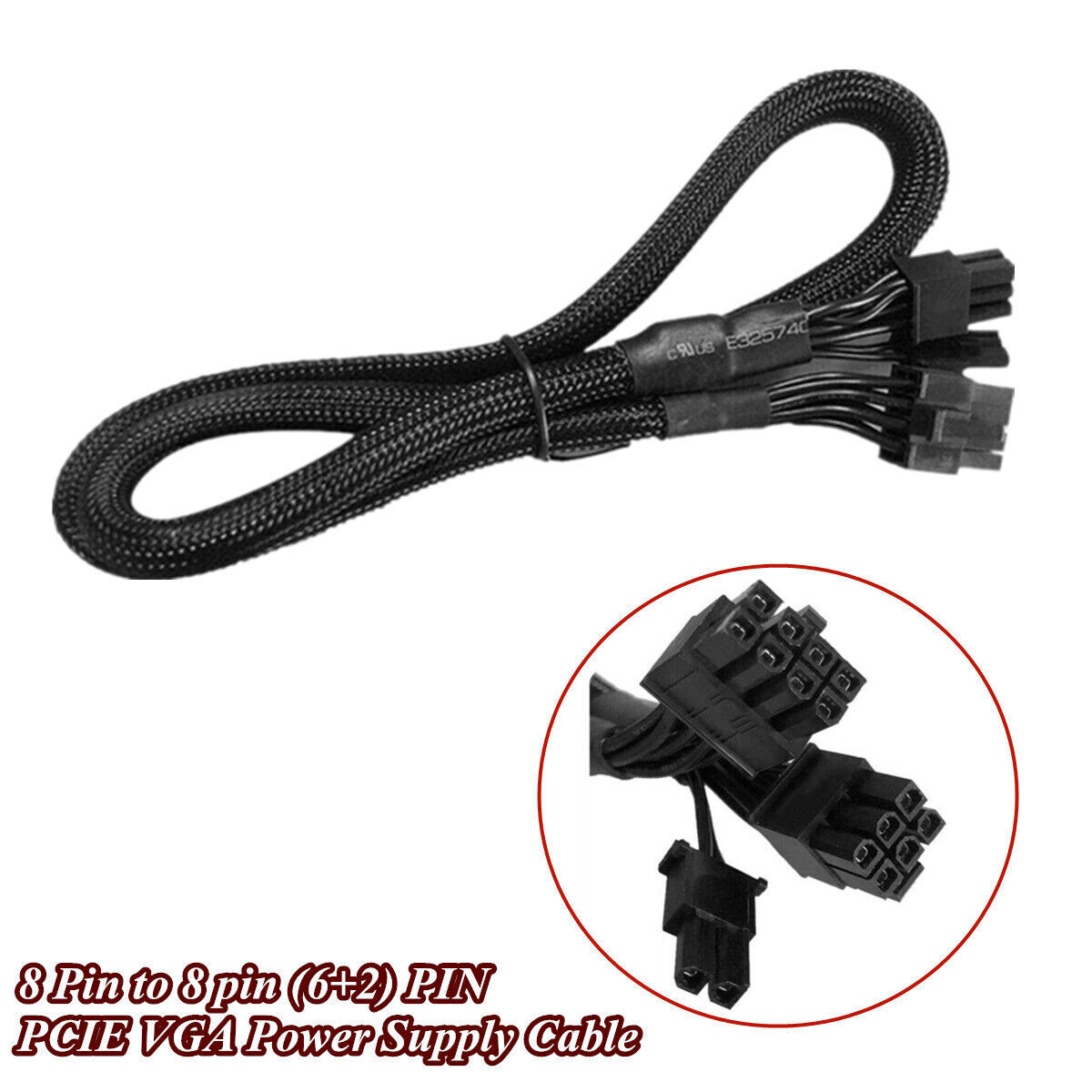 8 Pin to 8 pin (6+2) PIN PCIE VGA Power Supply Cable For EVGA Supernova G2  G3 G5 耐久性のある2パック8ピンから8ピン6ピンPCIE V/GA電源ケーブル、E/VGA G2 G3 G5 P2 T2 GS G+ 65