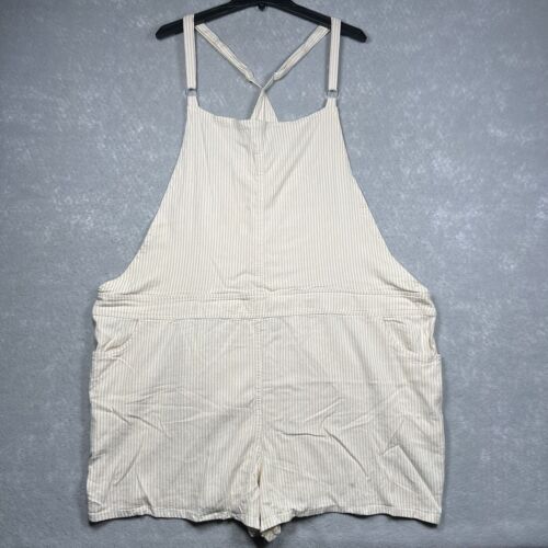 Torrid Linen Blend Romper Shortalls Overalls Shorts 3.5” Playsuit Stripe Size 5 - Picture 4 of 15