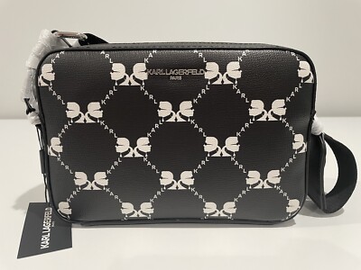 KARL LAGERFELD PARIS Maybelle Logo Crossbody Bag Black/White Style 