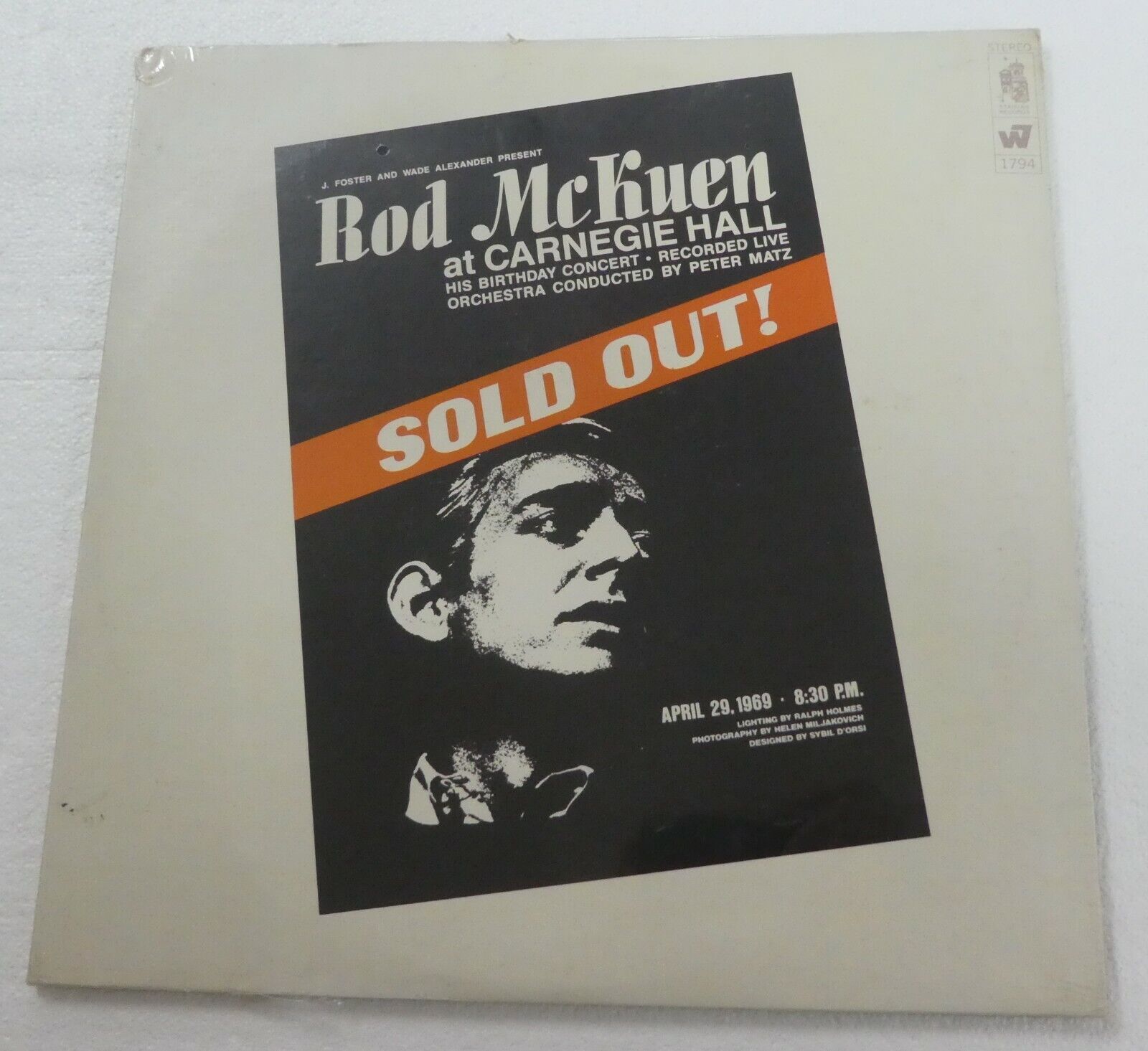 ROD McKUEN At Carnegie Hall Sold out! 2xLP SEALED 1969 pop folk country  a809