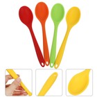 4pcs Silicone Spoons Soup Spoons Cooking Salad Assorted Color Salad Spoons