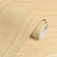 Wood Grain Contact Paper Light Natural Wood Wallpaper Peel and Stick Faux Oak Ba