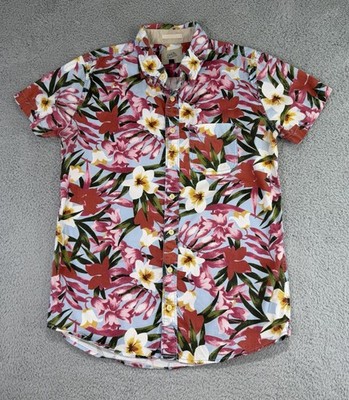 Deus Ex Machina Shirt Mens L(M) Multicolor Floral Hawaiian Button Up Albie Kei
