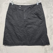Vintage Gap Skirt Womens Sz 12 Black Cotton Chino Casual Pockets Y2K Knee Length