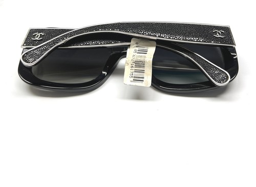 Gafas de sol Chanel Stingray 5272Q negras plateadas polarizadas con estuche de cuero - Imagen 5 de 11