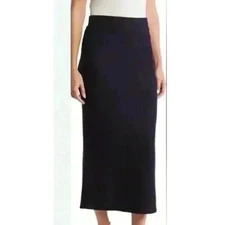 NEW HALSTON H By Bordeaux Elastic Waist Knit Maxi Skirt Size L