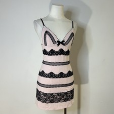 Top Babydoll Y2K Victoria’s Secret SLT Rosa Negro Encaje Coqueta 28-33 Pulgadas Busto