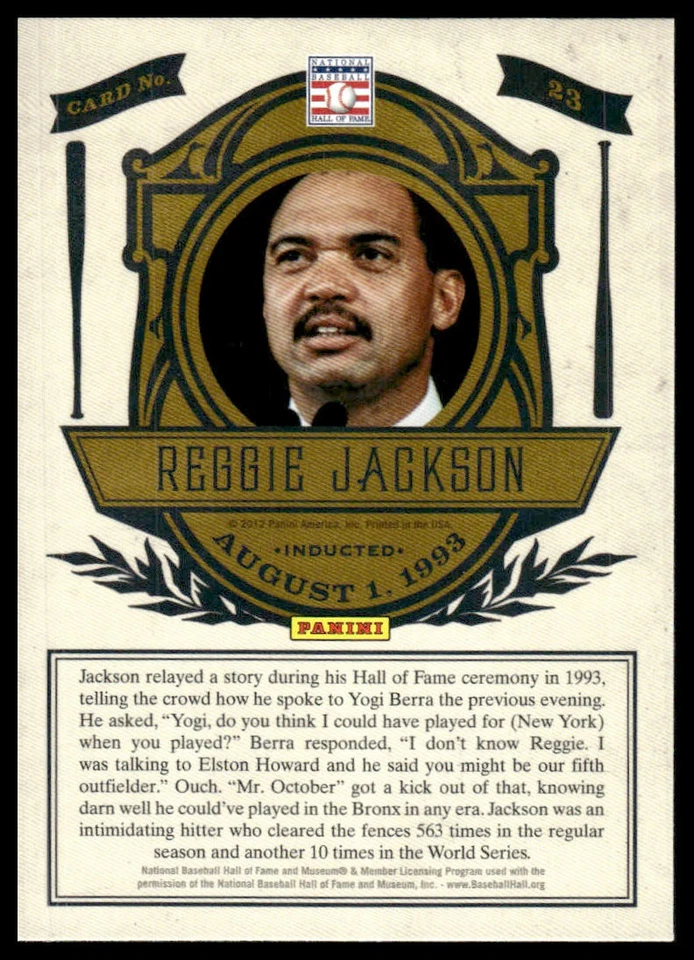 2012 Panini Cooperstown #23 Reggie Jackson Induction - Image 2 of 2