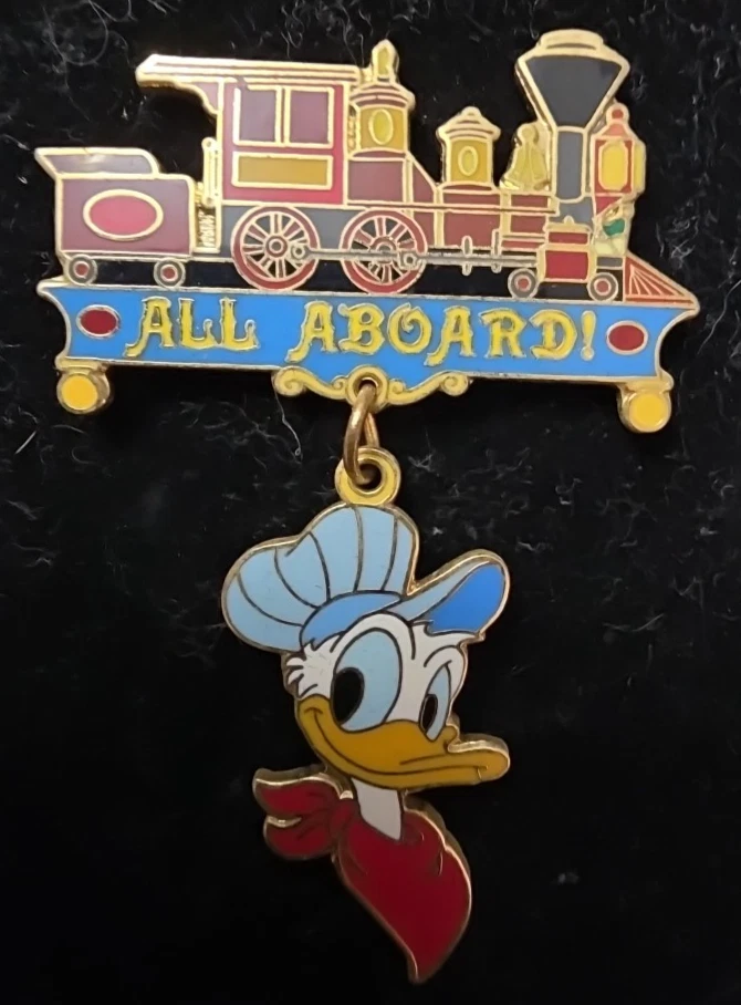 Disney Auctions  Donald Duck -Train Conductor  All Aboard Pendant PP36743 LE 500 - Image 2 of 3