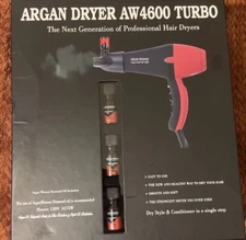 ARGAN DRYER AW4600 ARGAN OIL NOZZLE TURBO DRYER W/ BOTTLES OIL . NEW