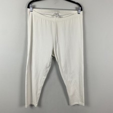 J. Jill Pima Capri Leggings Womens 2X White Elastic Waist Cotton Blend