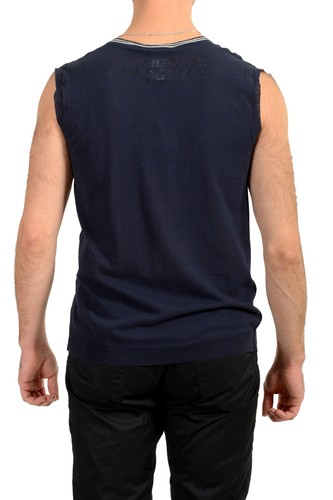 C'N'C Costume National Men's Blue V-Neck  Sweater Vest US L IT 52 - Picture 3 of 5