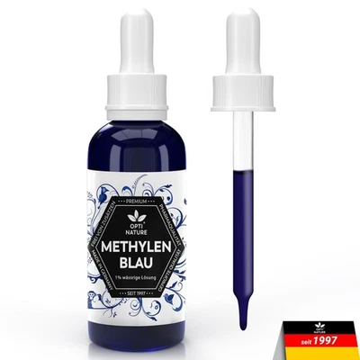 OPTI NATURE Methylenblau 100ml - Laborqualität - 1% wässrige Lösung (Ph.Eur.) - Blauglas