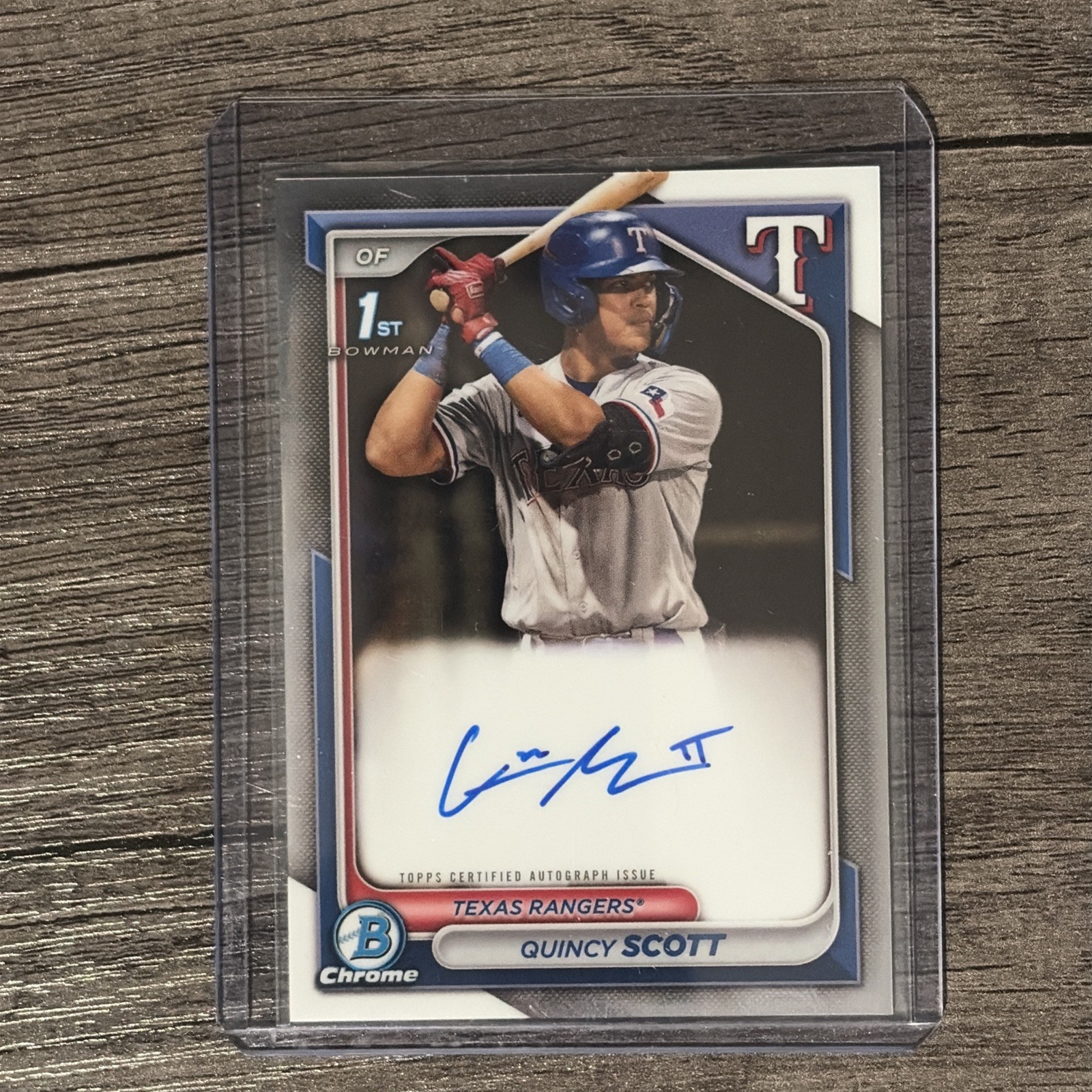 2024 Bowman Chrome Quincy Scott 1st Prospect Auto Autograph #CPA-QS Rangers
