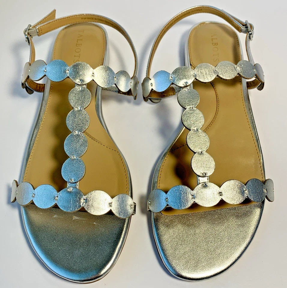 Talbots Silver Keri Dot Flat Sandals - Size 9.5 - Image 3 of 4