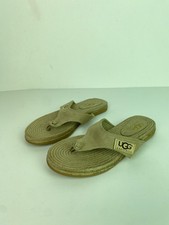 UGG Australia Beige Suede Woven Flip Flop Sandals Soft Insole Comfort UK 6