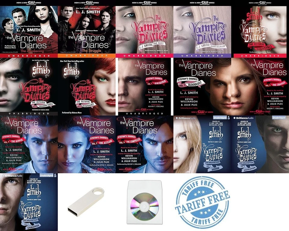 LJ Smith - Vampire Diaries (16 Audiobooks 129 hrs Collection) - Image 1 of 1