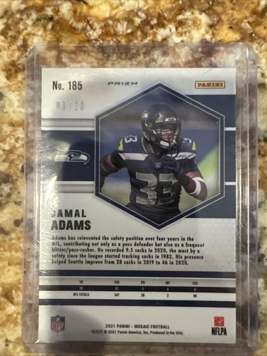 Panini Mosaic 2021 No Huddle Mosaic Pink Prizm/20 Jamal Adams #185 - Imagen 2 de 3