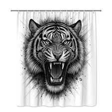 Bold Black Tiger Shower Curtain for Animal Lovers