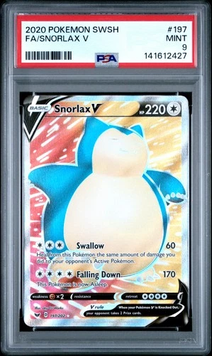 141612427 Snorlax V 2020 Pokemon Sword & Shield #197 Holo PSA 9