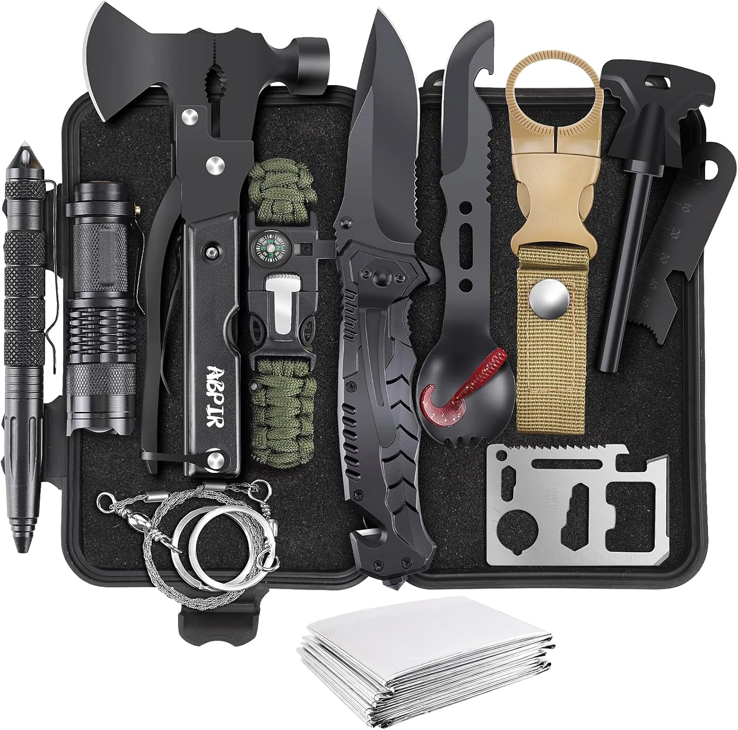 14-in-1 Survival Gear Kit for Men - Essential Camping and Hiking Tools