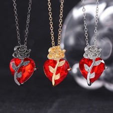 Punk Rose Love Necklace Fashion Personality Heart-shaped Clavicle Chain Pendant