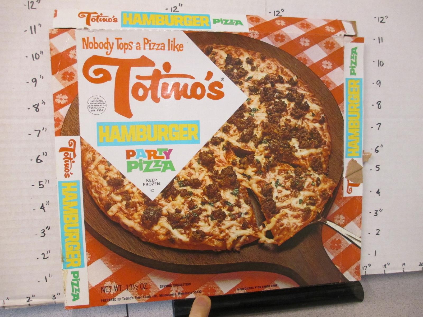 TOTINO'S 1975 party pizza TV dinner frozen food box hamburger Minneapolis #2