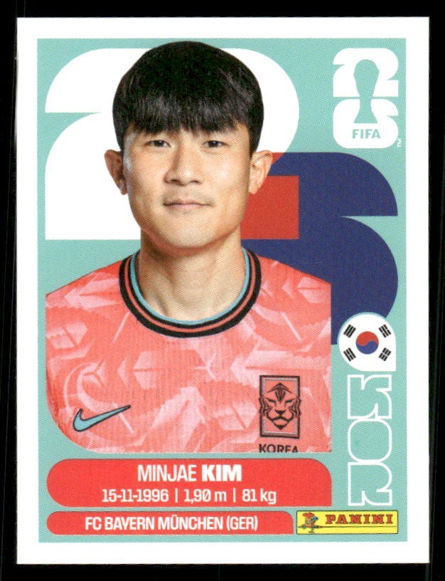 2026 USA Fifa World Cup Panini Sticker MINJAE KIM Korea Republic KOR4