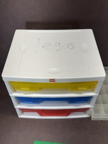 Lego Iris 3 Schubladen Aufbewahrungsturm Organizer Container 2 Sortierbehälter & Grundplatten - Bild 4 von 12