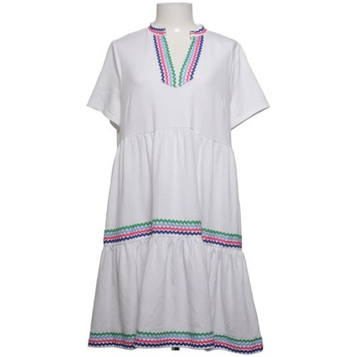 Crown & Ivy, Kleid, Größe: XL, Weiß/Mehrfarbig, Elasthan/Polyester/Viskose #xfu