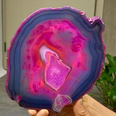 515G Natural Beautiful Agate Geode Druzy Slice Extra Large Gemstone