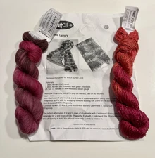 ArtYarns Scarf Instructions, Cashmere 5 C161, and Bearded Silk Glass Bead C115