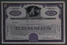 50 X The Scranton Electric Company lata 1940. 100 akcji