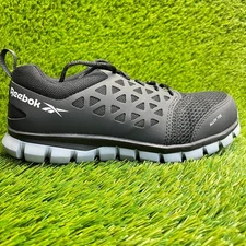 Reebok Sublite Cushion Mens Size 7E Black Gray Composite Toe Safety Work Shoes