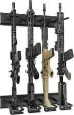 Military-Grade Steel Gun Rack - Secure Wall-Mount Display for Rifles & Shotguns