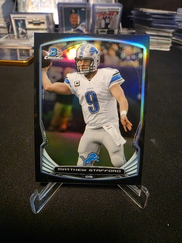 2014 Bowman Chrome Black Refractor #20 Matthew Stafford LIONS RAMS /299 - Bild 1 von 2