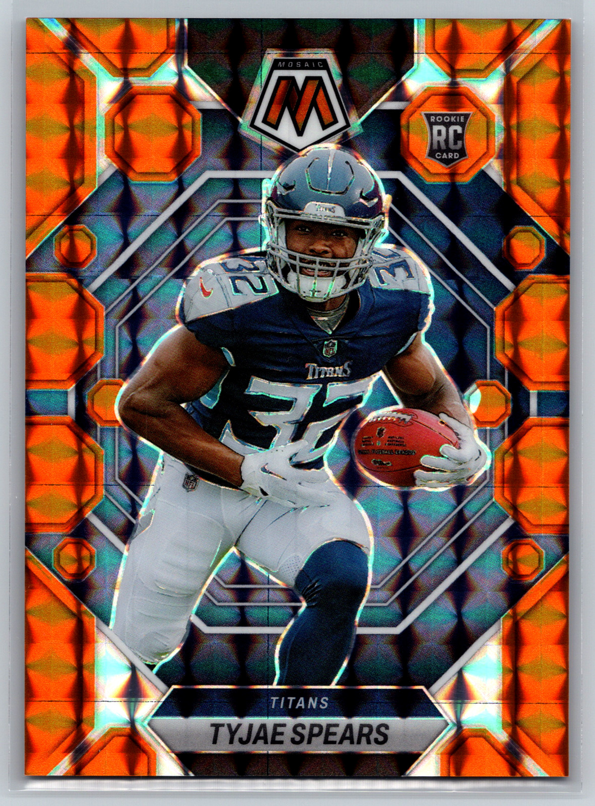 Tyjae Spears 2023 Panini Mosaic Orange Prizm Rookie /199 #369 Titans